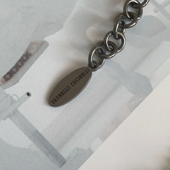 🔥❤️🔥 Brunello Cucinelli Monili Chain Beaded Necklace W/Sparkly Pendant 🔥❤️🔥 - Picture 4 of 13